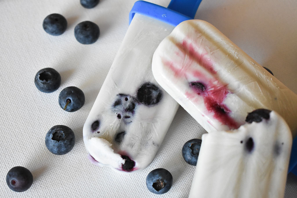Blueberry Coconut Popsicles | dairy free