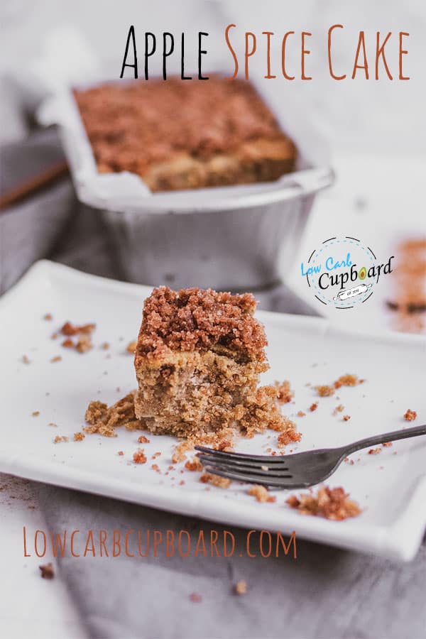 Low carb Apple Spice Cake that is easy to make and delicious. This keto cake recipe is perfect for the holiday season. The perfect fall cake recipe. #ketocake #applespicecake #lowcarbcake