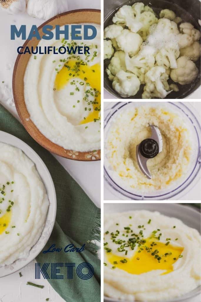 Easy to make low carb Mashed Cauliflower recipe. This easy keto mashed "potatoes" recipe is the perfect Thanksgiving appetizer. Any day of the week side. #ketoappetizer #mashedcauliflower