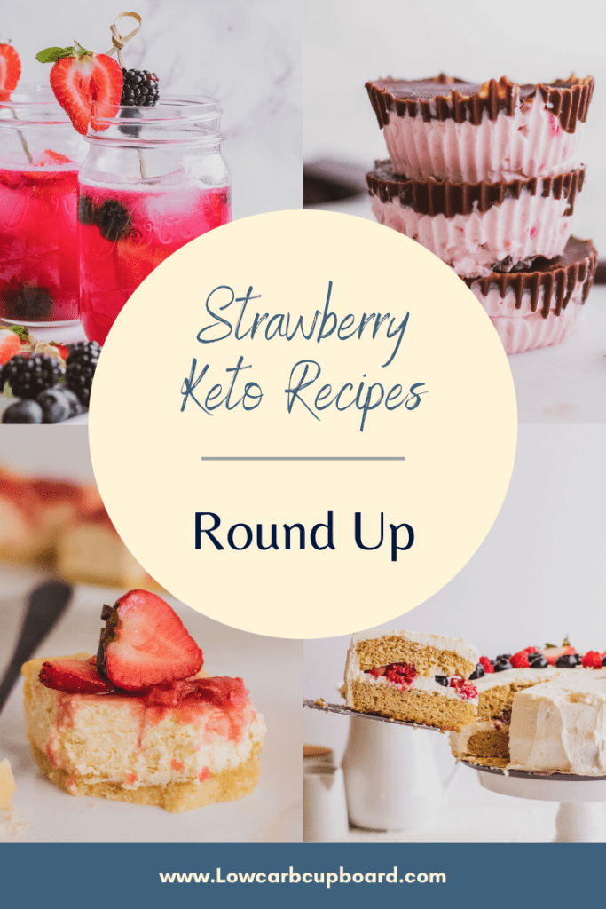 We have gathered all of our favorite low carb recipes together in one post! This Strawberry Keto Recipes round up is just what you needed. #strawberryketorecipes #strawberrylowcarbrecipes 