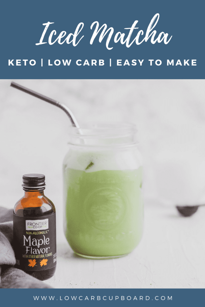 5 minute easy to make Keto Iced Matcha recipe! This low carb matcha is delicious and only takes minutes to make. #ketoicedmatcha #ketomatcha
