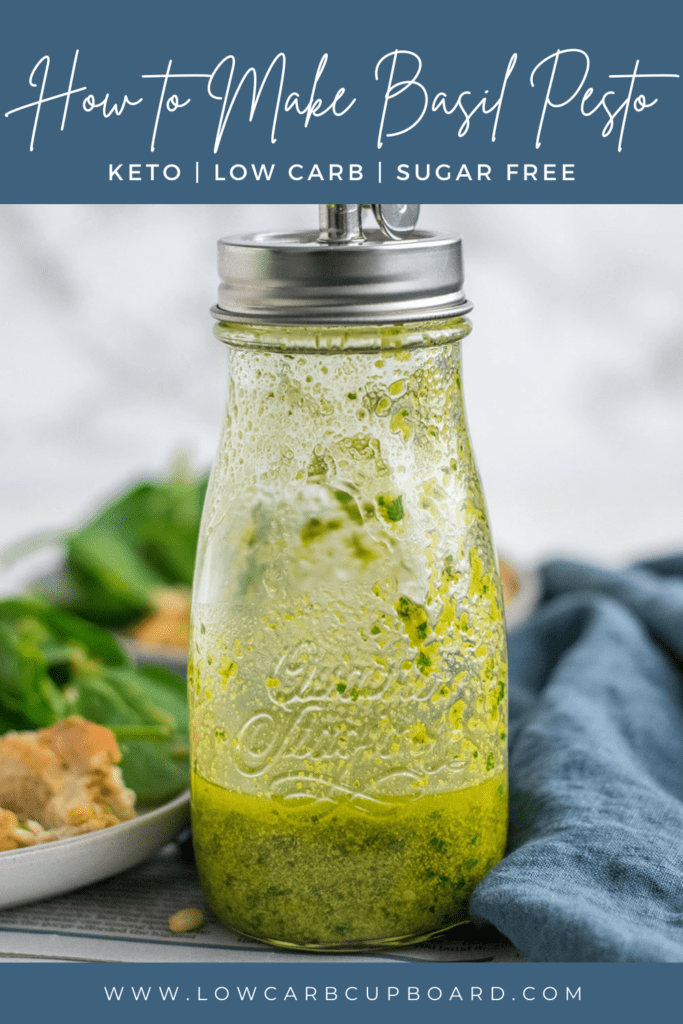How to Make Basil Pesto recipe is so easy to make. This low carb pesto recipe is so delicious and full of healthy fats. #ketopesto #howtomakebasilpesto