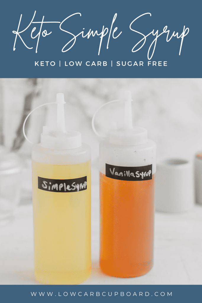 Easy to make Keto Simple Syrup that is perfect for any keto cocktail recipe! It is the perfect sugar free simple syrup recipe. #ketosimplesyrup #sugarfreesimplesyrup