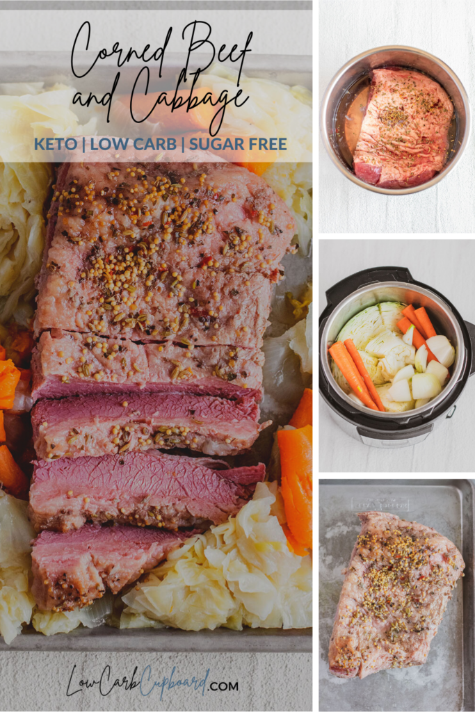 Low Carb and Keto Corned Beef and Cabbage recipe perfect for St. Patrick's Day. Easy to make Corned Beef traditional recipe. #ketocornedbeefandcabbage #ketocornedbeef